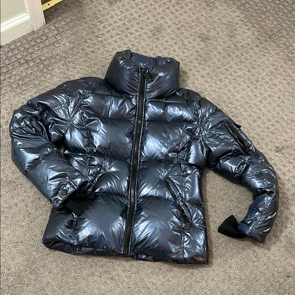SAM. Metallic Navy Puffer Jacket